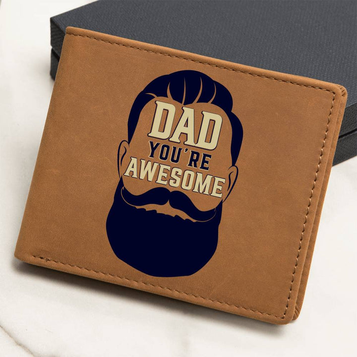 Leather Wallet - Dad You're Awesome