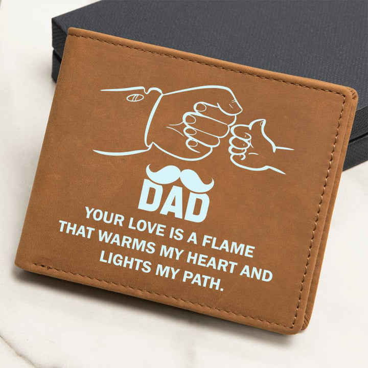 Leather Wallet - Dad Your Love Is A Flame