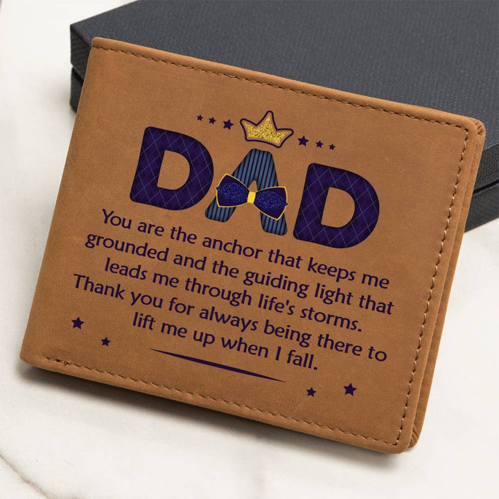 Leather Wallet - Dad You Are The Anchor