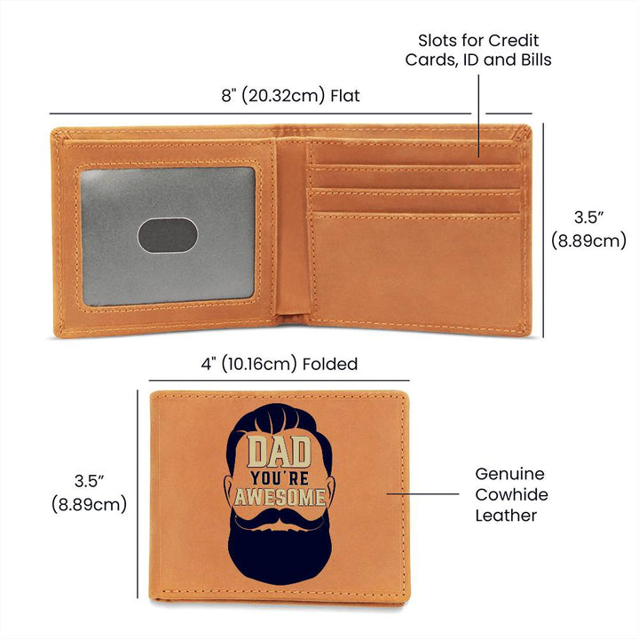 Leather Wallet - Dad You're Awesome